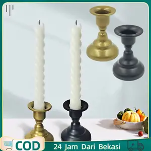 Candle Holder Aesthetic Dudukan Lilin Emas Hitam Bahan Baja Candle Holder Bbw Tempat Lilin Vintage