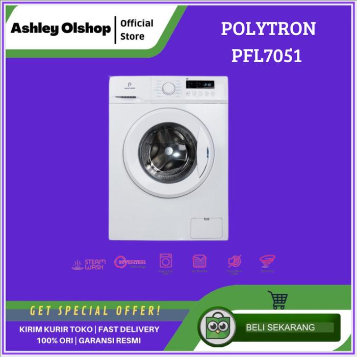 Gambar Mesin Cuci Front Loading Polytron 7KG PFL7051 Front Loading dari Ashley Olshop Official Store Kota Administrasi Jakarta Utara Tokopedia