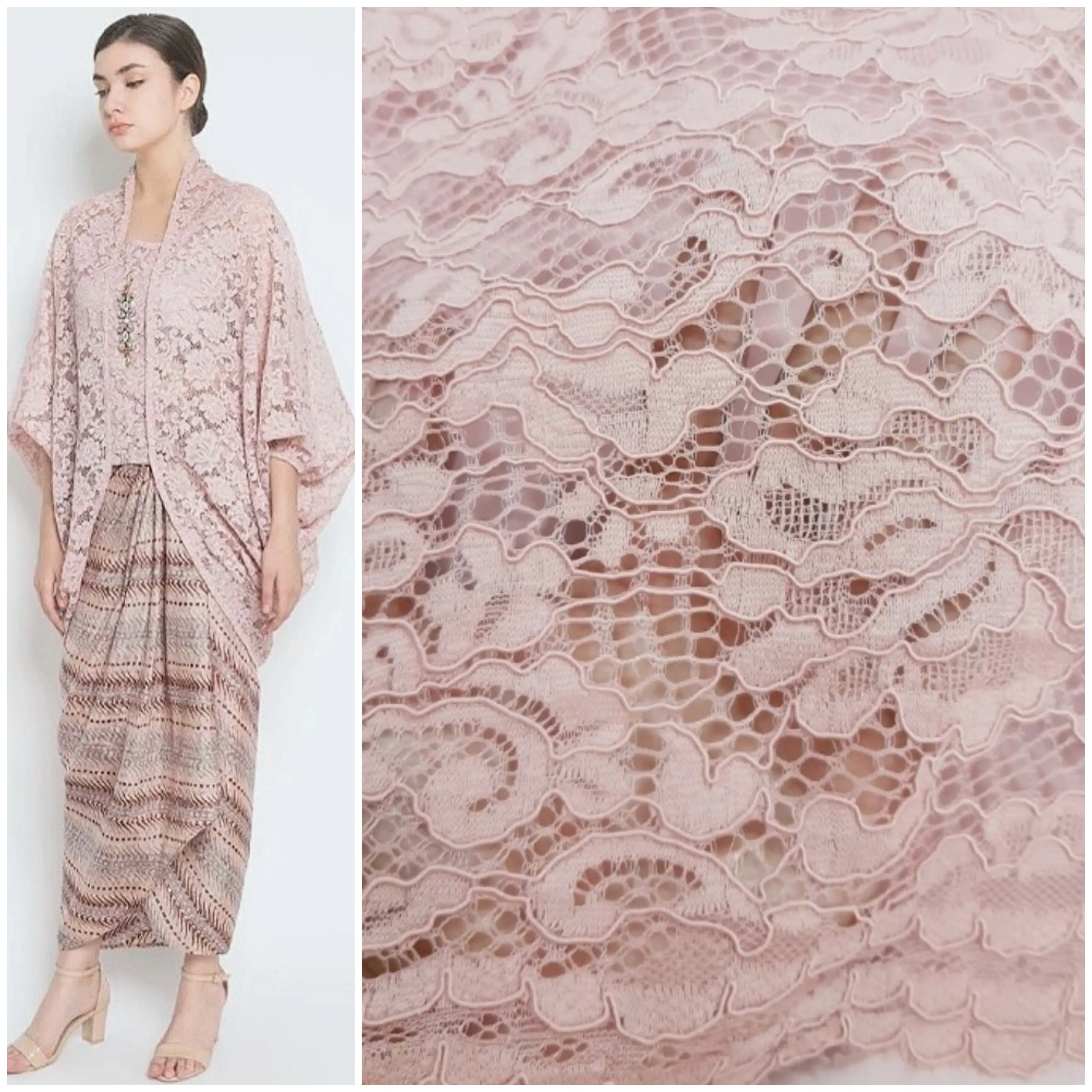 [harga 0,5m] brokat kebaya modern kain brukat katun meteran kain kebaya Atasan  Dress Baju Seragam Wanita Kondangan Wisuda Tunik Setelan Panjang