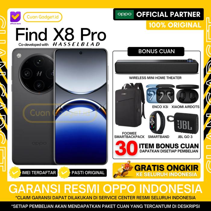 Gambar OPPO FIND X8 PRO 16/512 OPPO FIND X8PRO 16/512 FINDX8 PRO 16/512 GARANSI RESMI INDONESIA - SPACE BLACK, BONUS 30 ITEM dari Cuan Gadget.id Kota Bekasi Tokopedia