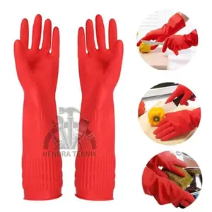 SARUNG TANGAN KARET 15" RUBBER GLOVES SARUNG TANGAN LATEX PANJANG
