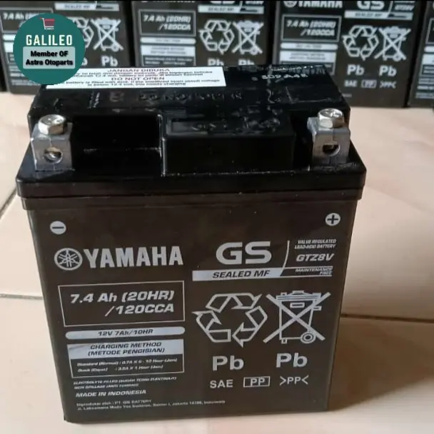 Aki kering motor Vespa Matic Sprint, CBR 250, R25, GS GTZ8V 7,4 ah