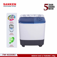 Gambar SANKEN MESIN CUCI 2 TABUNG TW-9220BU Kapasitas 7 Kg dari Atakrib Elektronik Yogyakarta Kab. Sleman 2 Tokopedia