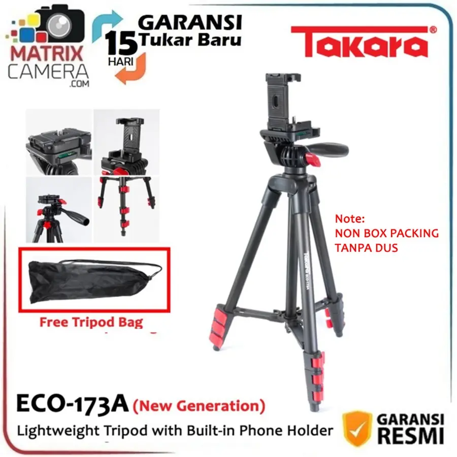 TAKARA ECO-173A, Tripod untuk kamera, action cam, HP