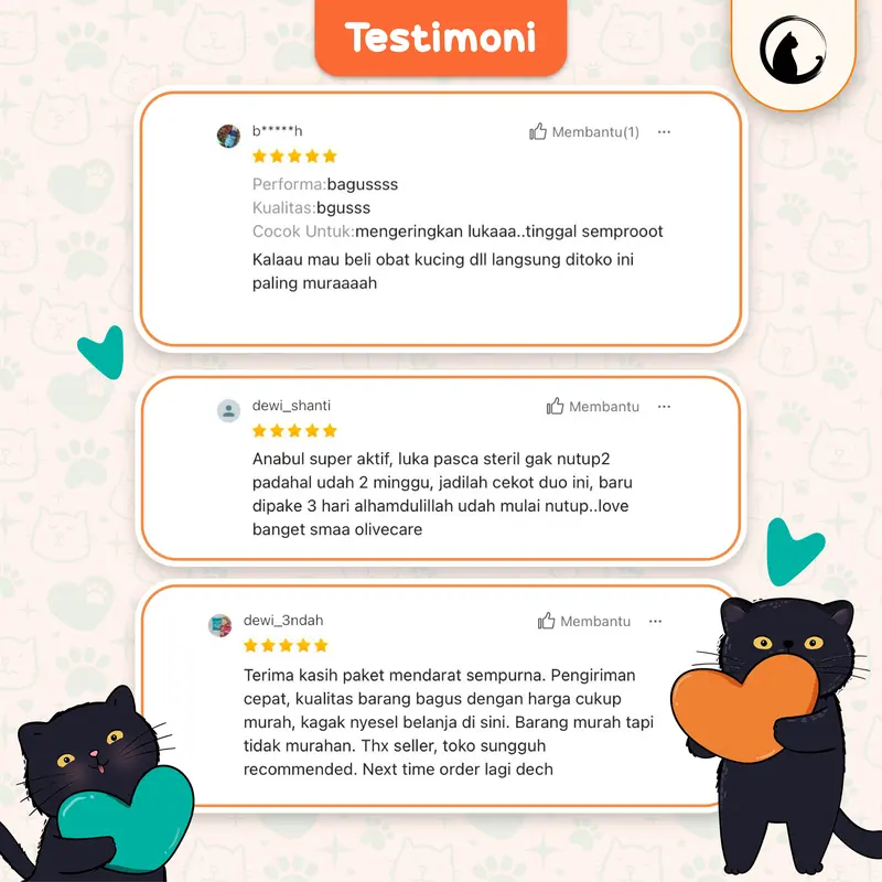 Olive Care Spray Kucing PEMBERSIH LUKA untuk Kulit Luka Basah & Kering, Luka Berdarah, Koreng dan Cegah Infeksi 5