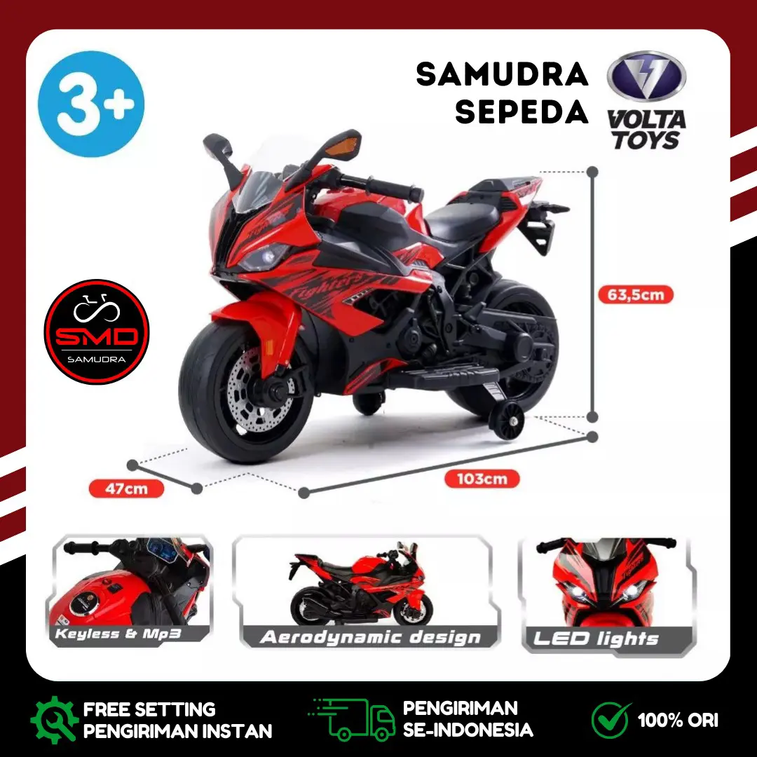 Motor Aki Mainan Anak Cas SHP Volta 5059 Ninja SuperSport Murah BDG