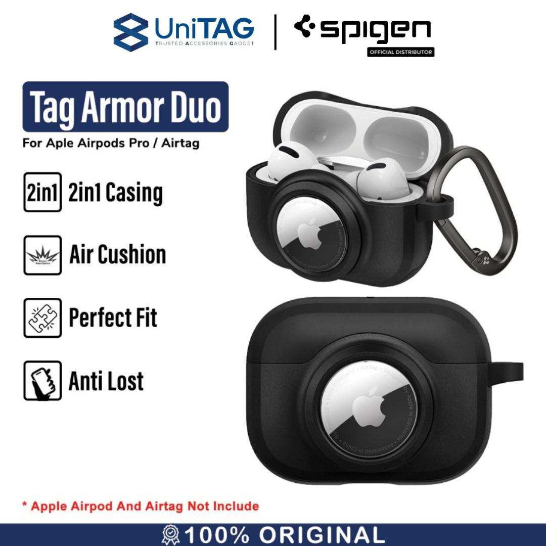 Spigen AirPods Pro Case with AirTag Holder Tag Armor Duo - Black ACS03167