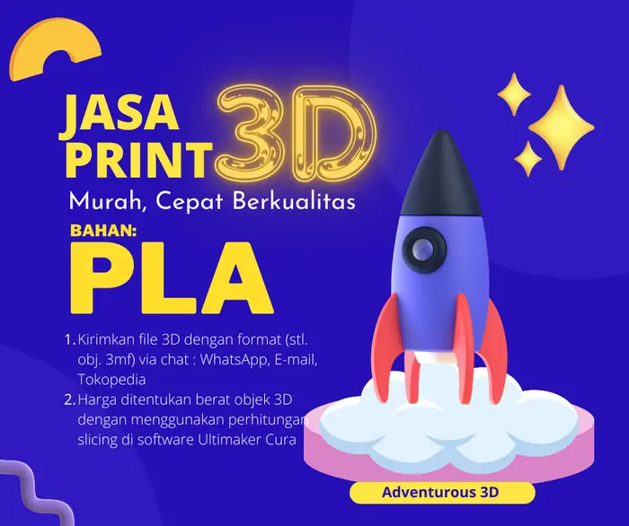 JASA PRINT 3D BAHAN TINTA (PLA +) per 10 gram | dan Jasa Modifikasi Desain 3D