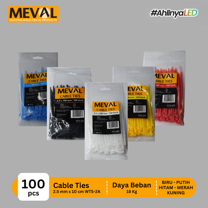 Gambar MEVAL Kabel Ties 2,5mm Cable Ties 10cm - Putih dari MEVAL ID Kota Tangerang Tokopedia