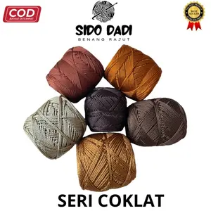 SIDO DADI - Benang Rajut Poly Kilap (SERI COKELAT/COKLAT) - Polyester