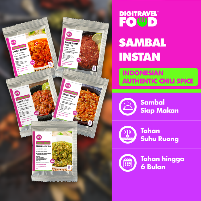 Gambar DIGITRAVEL Sambal Bawang | Sambal Korek | Sambal Terasi | Sambal Tomat | Sambel Cabe Ijo dari DIGITRAVEL Kota Administrasi Jakarta Timur Tokopedia