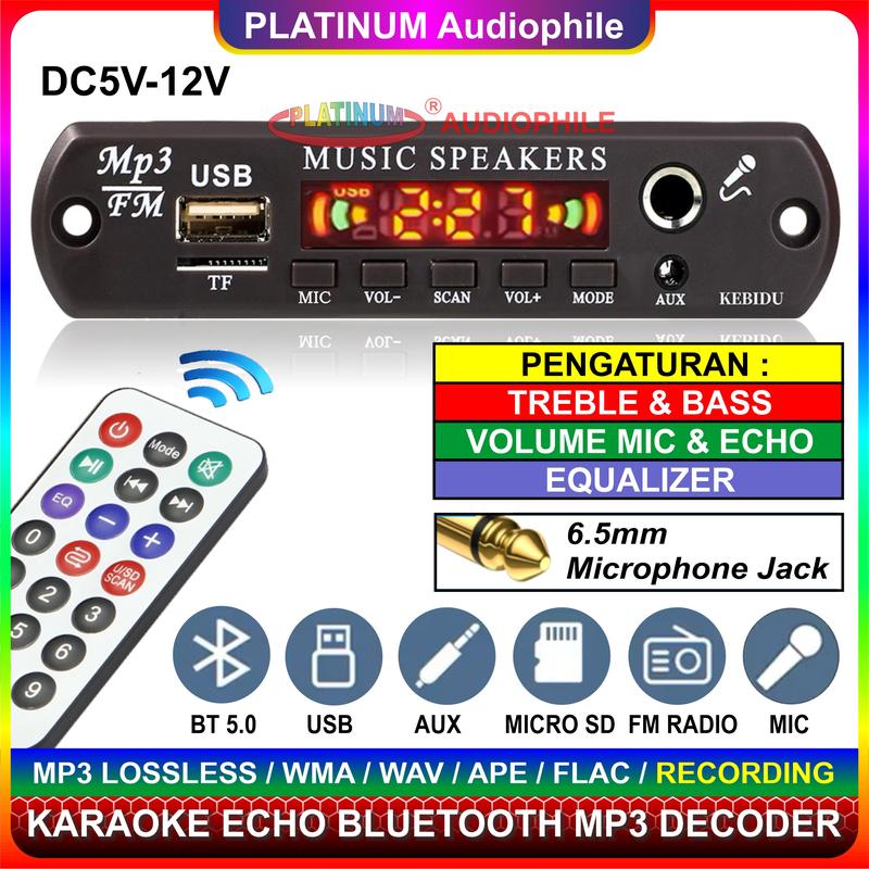 Modul MP3 Decoder Bluetooth 5.1 Karaoke Mic echo Multimedia Speaker ...
