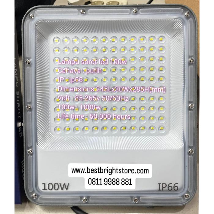 Gambar LAMPU SOROT TEMBAK LED 100 WATT KAP TIPIS FLOOD LIGHT 100W OUTDOOR - LAMPU LED SOROT FLOODLIGHT  100WATT OUTDOOR IP66 dari BestBright Store Kota Administrasi Jakarta Pusat Tokopedia