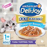 Gambar Deli-Joy Makanan Kucing Basah Pouch Adult Tuna Topping Teri 60g dari UNICHARM PET SHOP Kab. Tangerang 2 Tokopedia