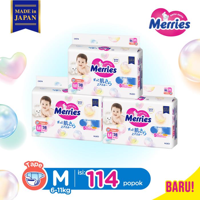 Promo Merries Premium M38 Triplepack - Popok Bayi Perekat (6-11)kg ...