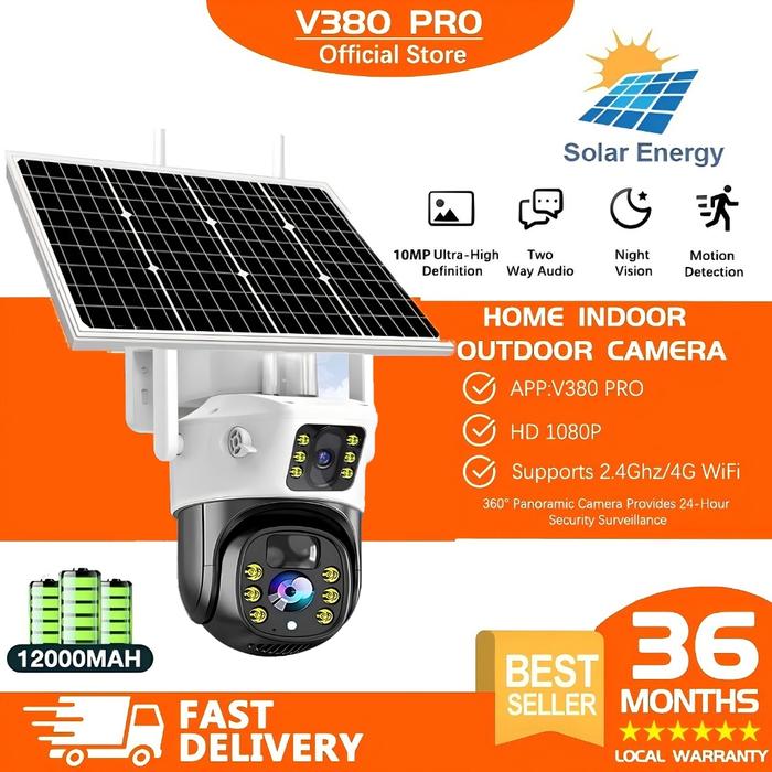 Promo CCTV Dual Solar CCTV IP Camera Outdoor connect to phone at home ...