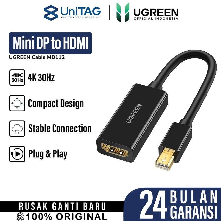 UGREEN Converter Display Mini Display Port (Male) to HDMI (Female) 4K 25cm - Black MD112 40360-1
