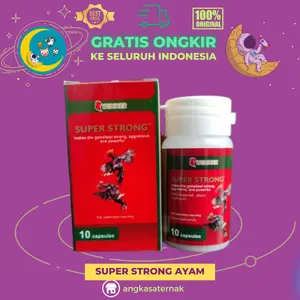 SUPER STRONG AYAM 1 BOTOL (10 KAPSUL) - Vitamin Ayam - Jamu Ayam Laga Tarung Bangkok - Suplemen Obat Ayam