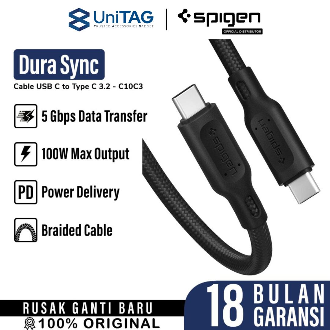 Spigen Kabel Charger USB C to USB C 3.2 100W DuraSync C10C3 1m - Black 000CA25705