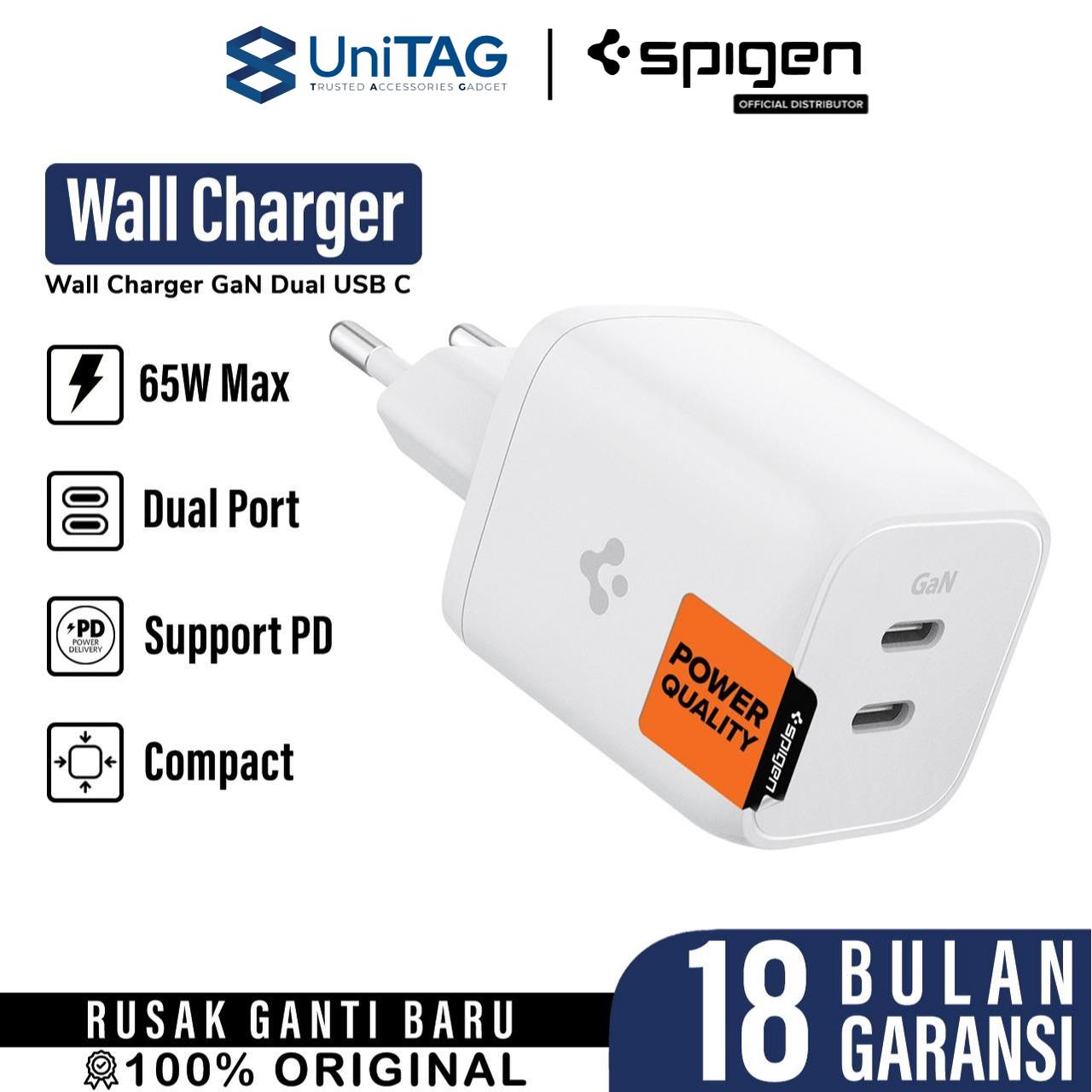 Spigen Wall Charger 65W 2C GaN ArcStation Pro - White ACH03720-1