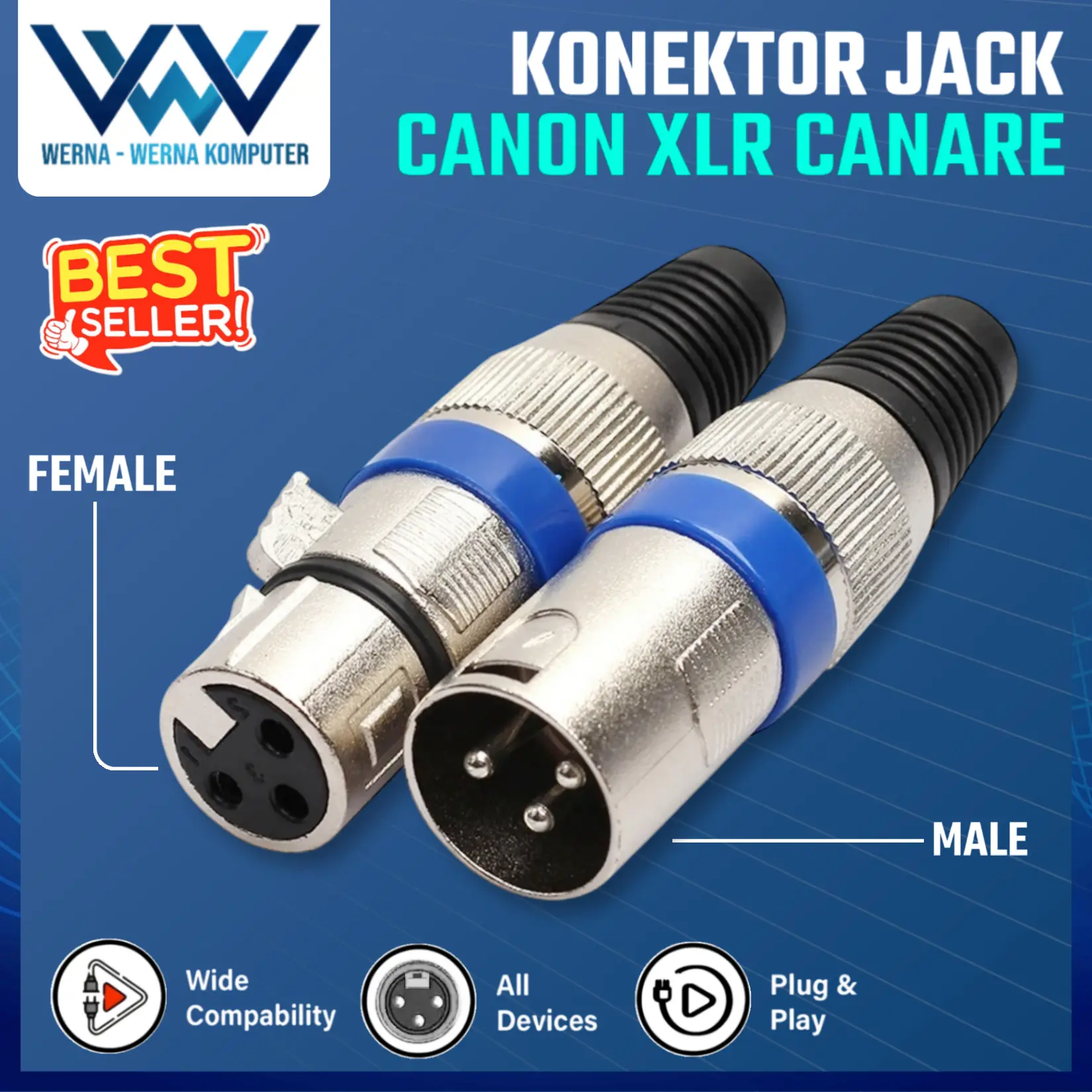 Konektot Jack Audio CANON XLR CANARE FEMALE XLR / MALE XLR