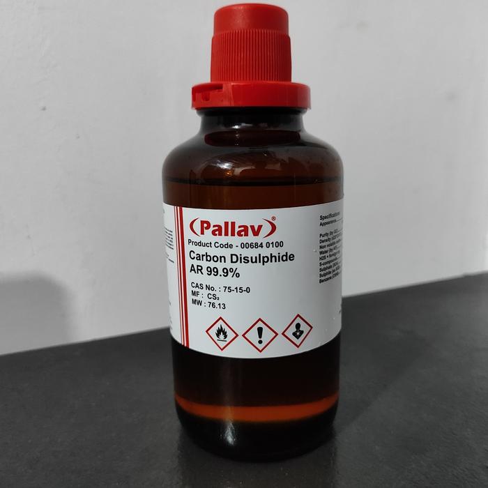 Gambar Carbon disulfide 99.9% AR Pallav 500ml / CS2 AR 500ml / Carbon disulfide for analysis dari Mbangunlab Kota Depok Tokopedia