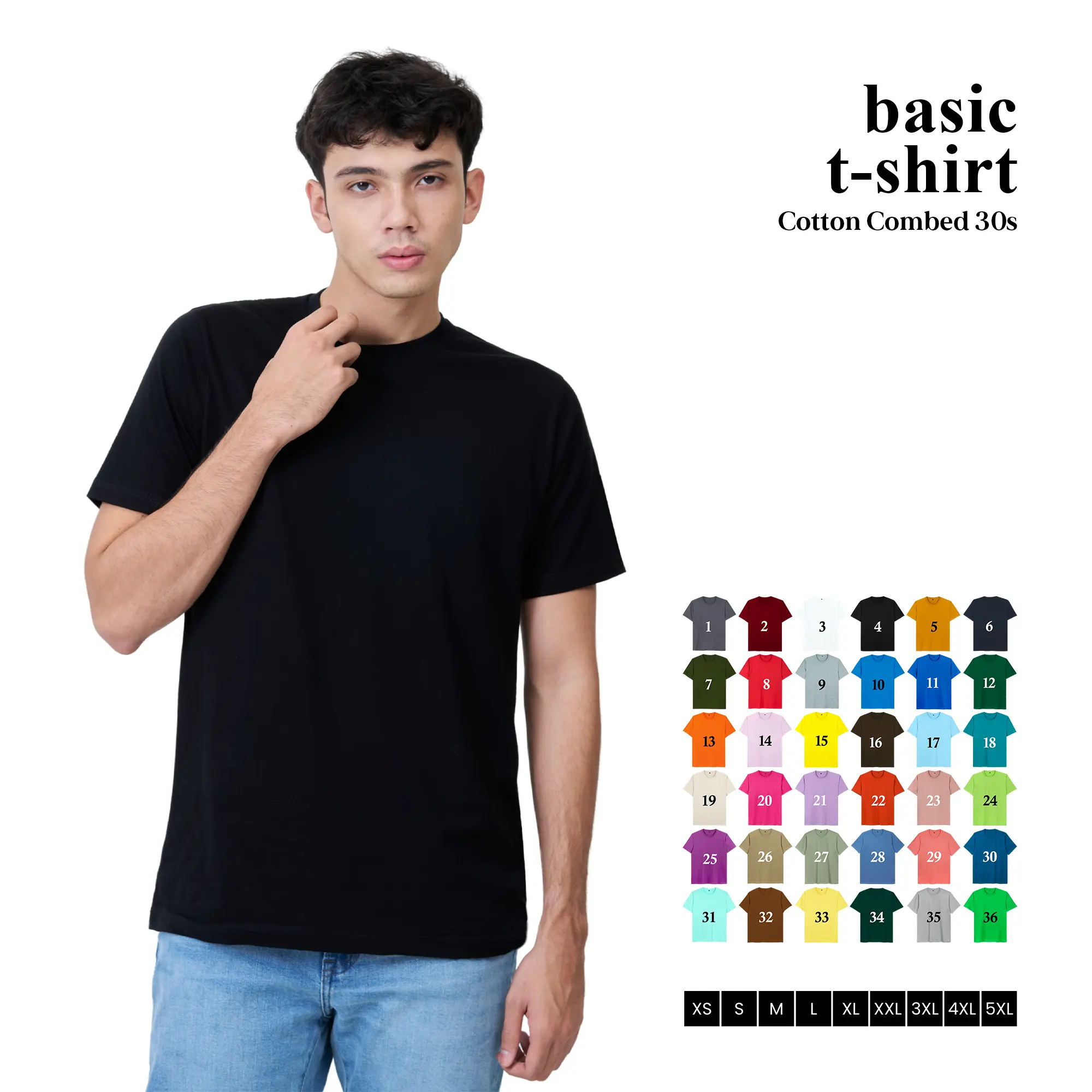 KAOS POLOS PRIA COTTON COMBED 30S REGULER FIT LENGAN PENDEK