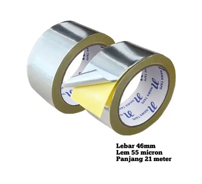 LAKBAN ALUMINIUM FOIL TAPE 2" X 21M ALUMUNIUM TAPE TAHAN PANAS