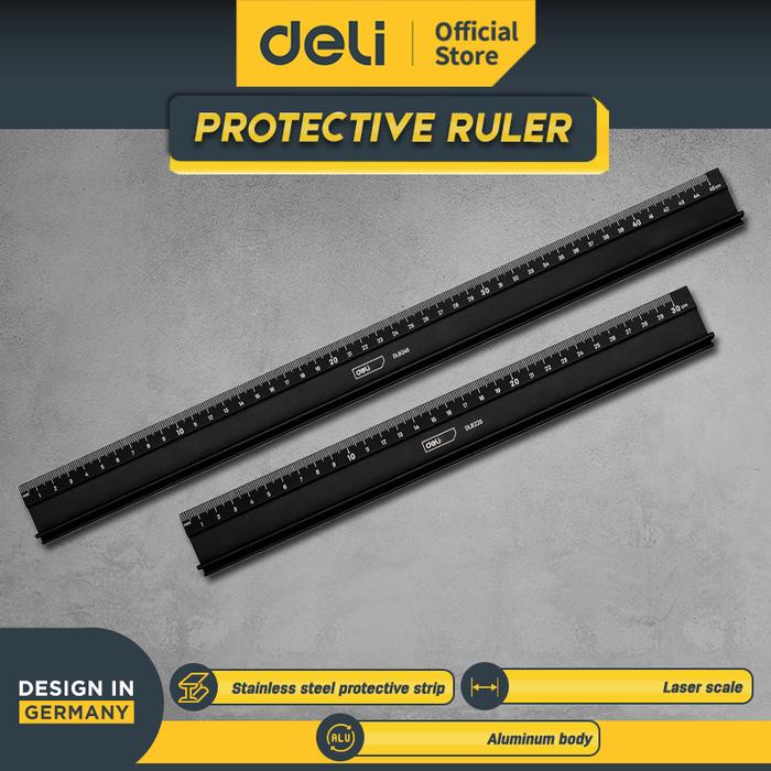 Safery Ruler Promo Deli Tools Penggaris Safety Protective Ruler 450 & 500mm DL82XX ...