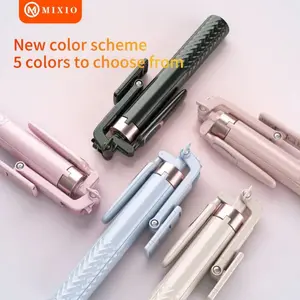 MIXIO A180 Quadpod Macaron 180CM / Tripod Tongsis Bluetooth Premium Remote Multifungsi Selfie Stick Aluminium 1.8M-beige
