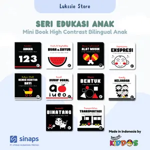 Mini Book High Contrast SK Buku Stimulasi anak Bayi newborn