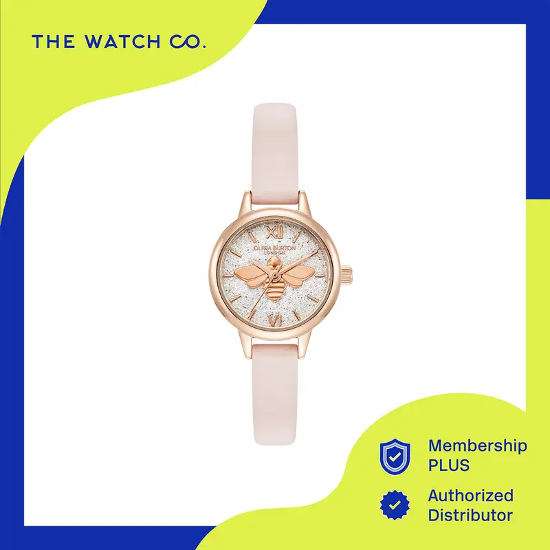 Jam Tangan Olivia Burton Mini Bee Silver White Glitter Dial