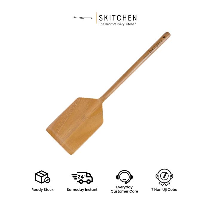 Gambar SKITCHEN Borneo Spatula (30 cm) / Spatula Kayu Jati Premium / Sutil Kayu Aman Sudah Food Grade dari SKITCHEN Indonesia Kota Administrasi Jakarta Barat Tokopedia