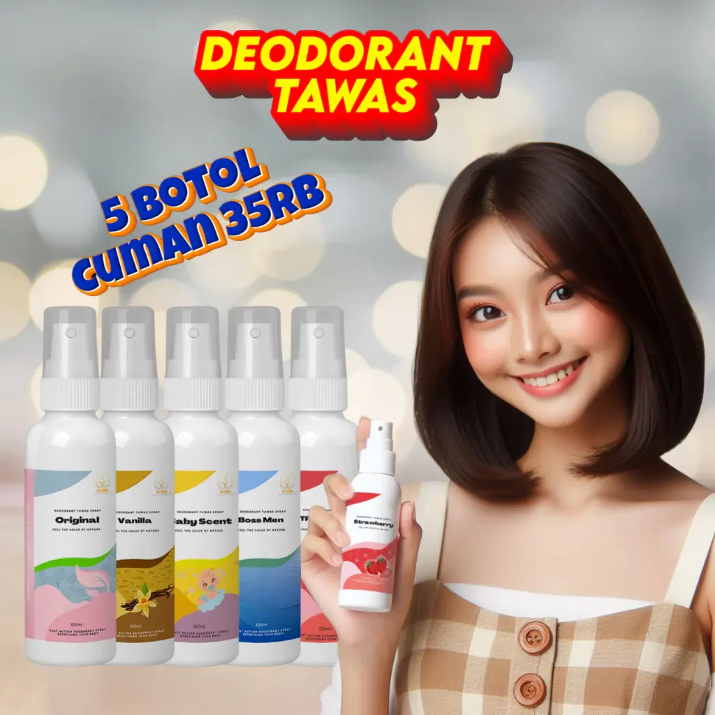 Paket 5 Botol Deodorant Spray Tawas Mencegah Keringat dan Bau Ketiak Tanpa Alkohol