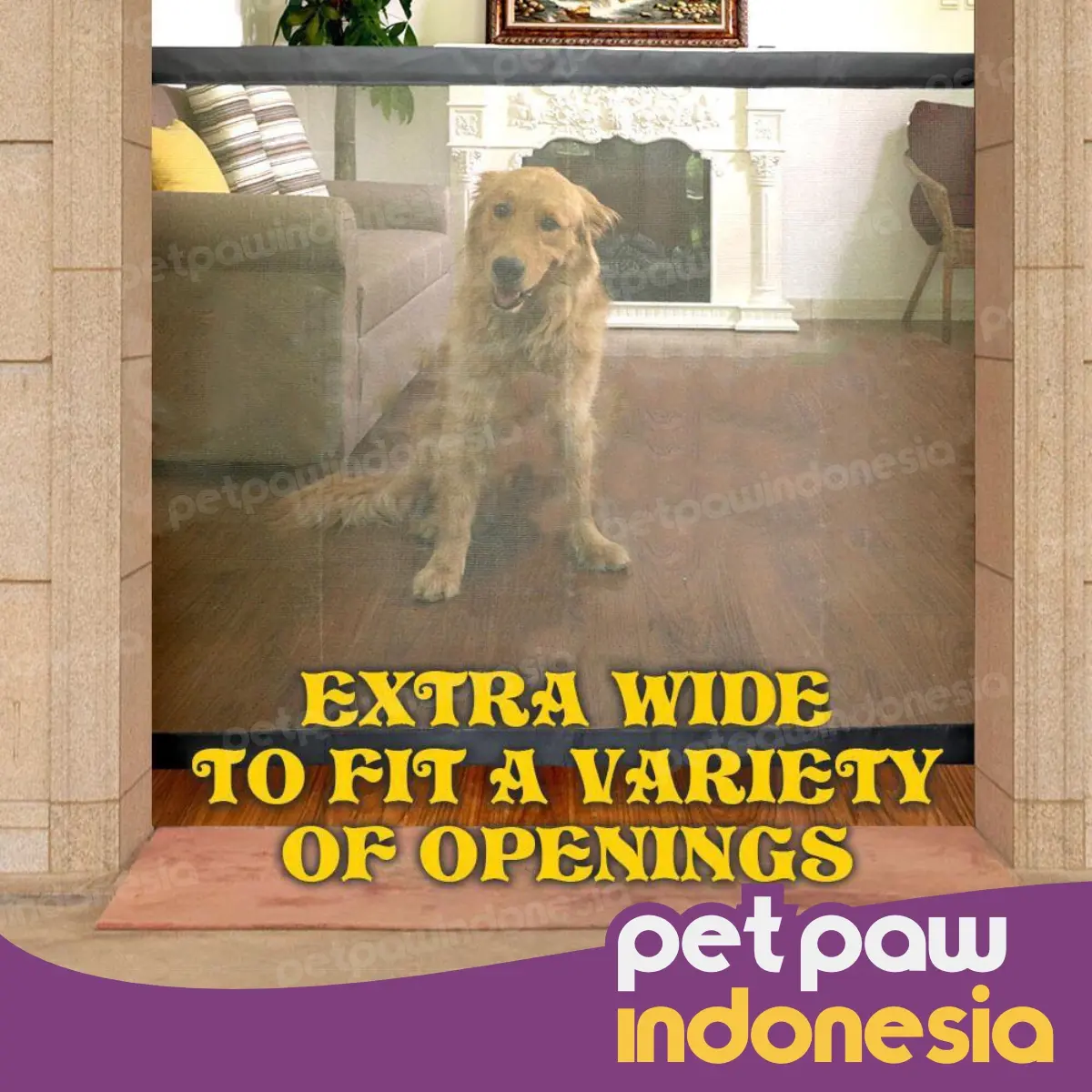 Pagar Jaring Penghalang Anjing Anti Lompat Portable Pet Mesh Fence