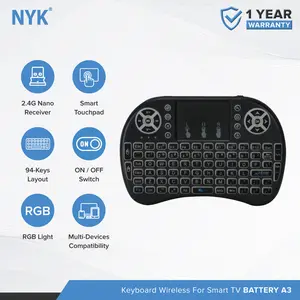 NYK Mini Keyboard Smart Remote Wireless 2.4G For PC Android TV Box etc