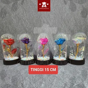 Bunga Mawar Lampu Hias LED Murah - Small Rose LED Lighting Dome Kado Hadiah Ulang Tahun Anniversary Valentine Wisuda