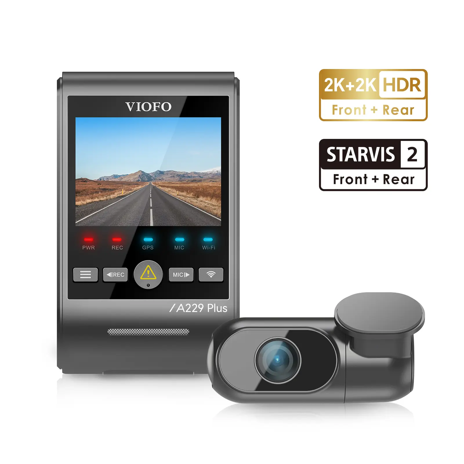 Dashcam Mobil VIOFO A229 PLUS 2CH 2K+2K HDR 2 CHANNELS CAR KAMERA DEPAN DAN BELAKANG