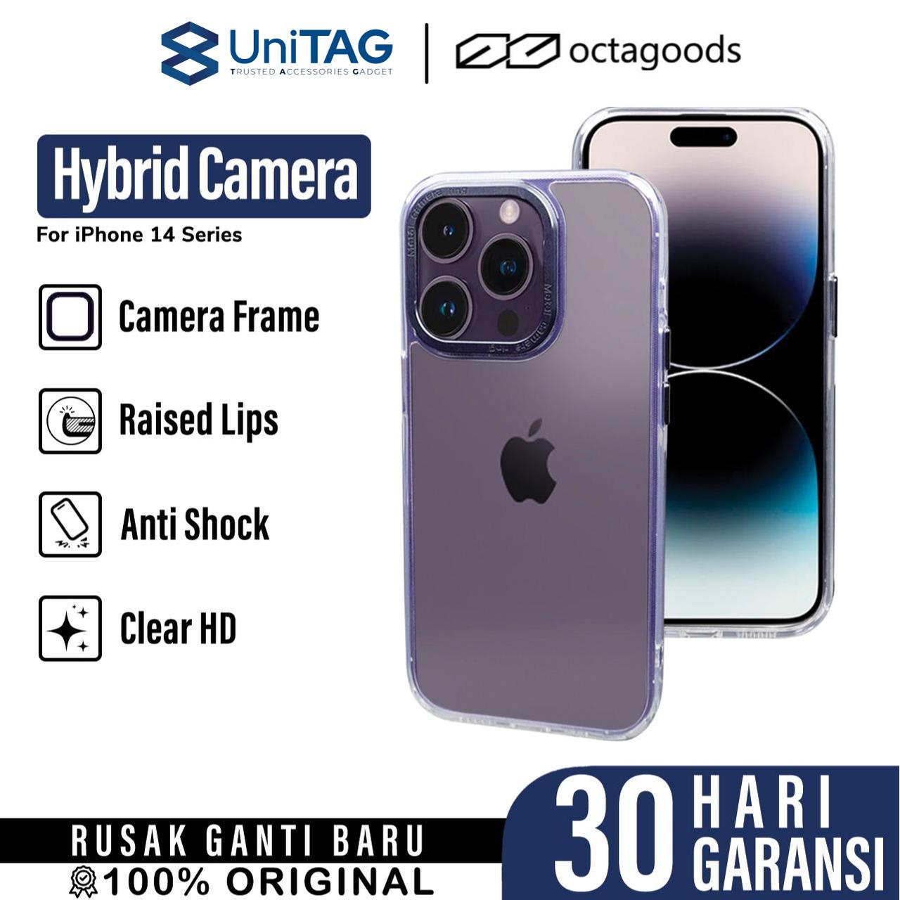 Octagoods iPhone 14 Plus Case Hybrid Camera Frame - Black Gray