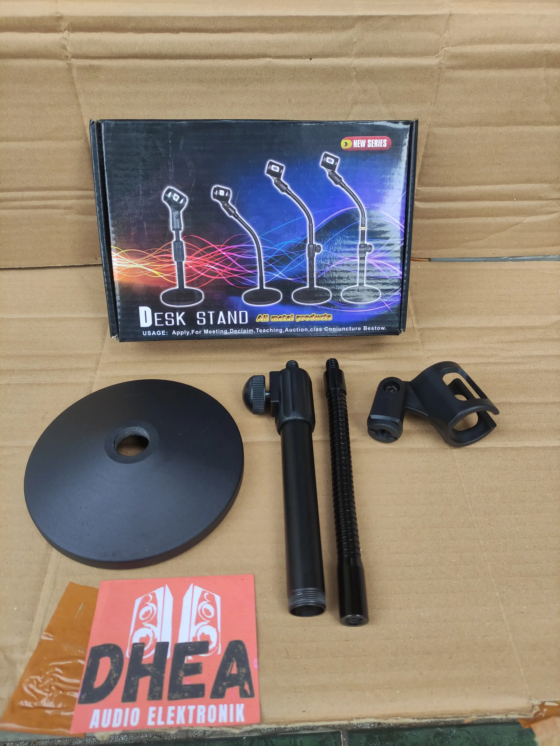 Stand Cagak Mic Pendek Tekuk Stand Mimbar Meja Stand Microphone Stand Mic Tekuk Full Besi