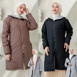 Jacket Jaket Wanita Cewek Muslimah Hijaber Panjang Syari Long Jeket Hoodie Perempuan Hijab Terbaru Kekinian Hodie Modis Premium Korean Style Bolak Balik 2 in 1 Hijaket Hijacket Original GNV