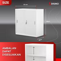 Gambar SHUMO Super White Lemari Arsip Besi Kantor 2 Pintu Sliding Plat Pendek | Filling Kabinet File Half - WHITE, DIRAKIT dari Citra furniture Kota Administrasi Jakarta Pusat 5 Tokopedia