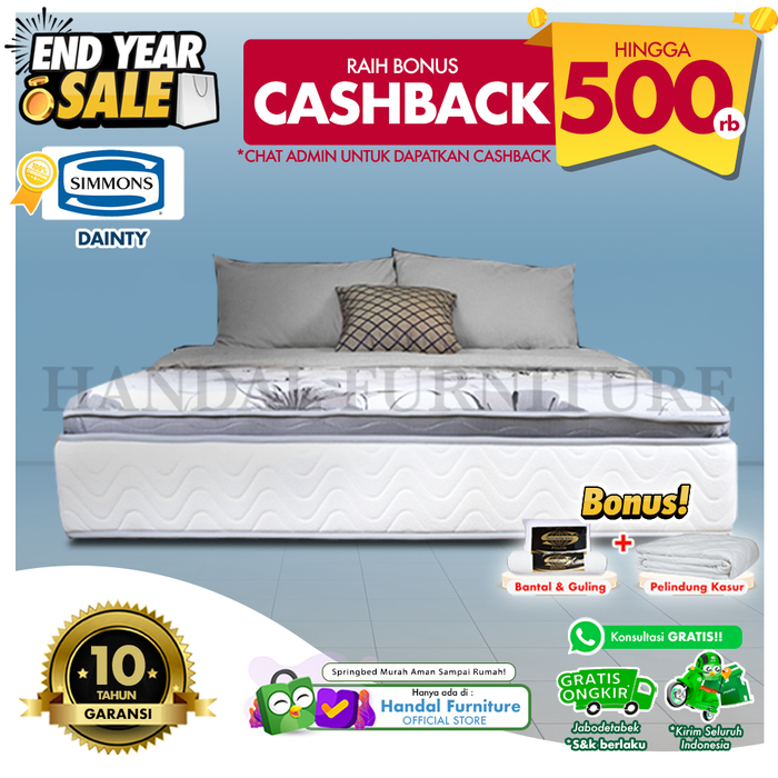 Gambar Hanya Kasur Spring bed Simmons Dainty 200x200 dari Handal Furniture Kab. Tangerang Tokopedia