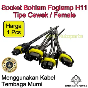 Socket Bohlam H11 Female Cewek / Soket Lampu Foglamp H11 H16 H8 H2