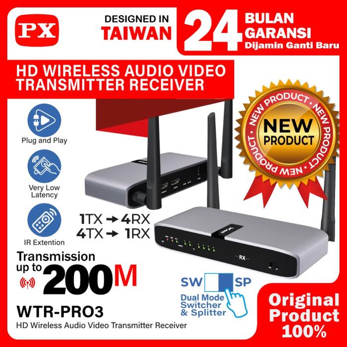 Gambar PX WTR-PRO3 Wireless HDMI Extender Audio Video Transmitter Receiver dari Vidsen Online Kota Administrasi Jakarta Pusat Tokopedia