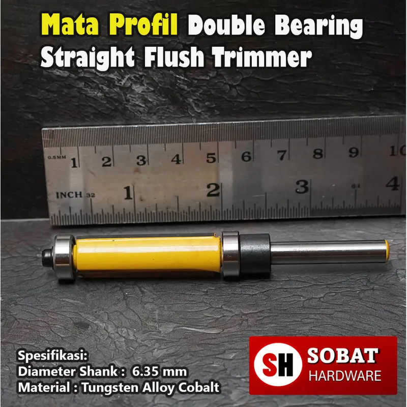 Mata Profil Router Bit Double Bearing Straight Trim Router Woodworking 1