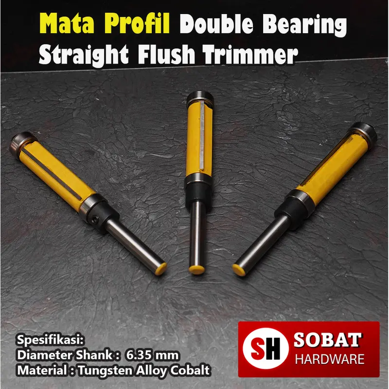 Mata Profil Router Bit Double Bearing Straight Trim Router Woodworking 2