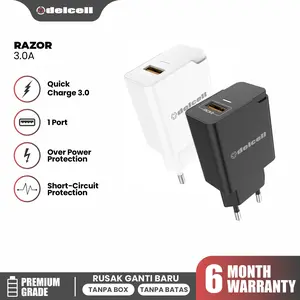 Delcell Adaptor RAZOR Smart ChargerQC 3.0 USB A 18W Original