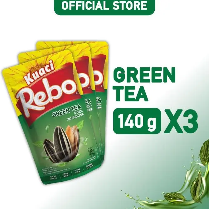 Rebo Kuaci Bundling 3 PCS - Varian Rasa Green Tea 140 Gram