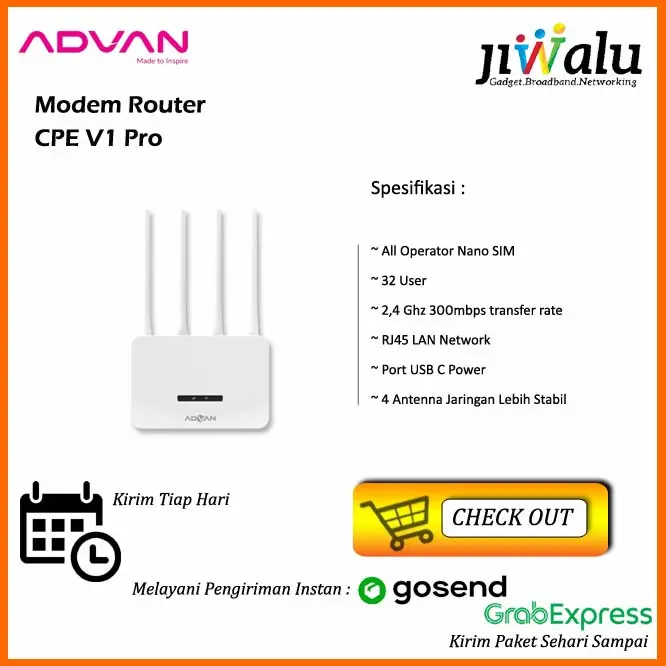 ADVAN CPE V1 Pro Modem + Wifi + Router + 4G LTE unlock all operator